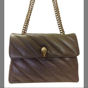 Kurt Geiger London Kensington Large Soft Khaki Leather Shoulder Bag